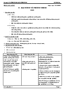 Bài giảng Đại số 10 (cơ bản) - Tiết 17, 18: Đại cương về phương trình