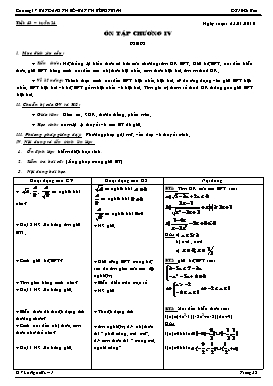 Bài giảng Đại số 10 (cơ bản) - Tiết 43: Ôn tập chương IV