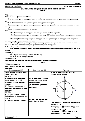 Bài giảng Đại số 10 (cơ bản) - Tiết 55, 56: Giá trị lượng giác của một cung