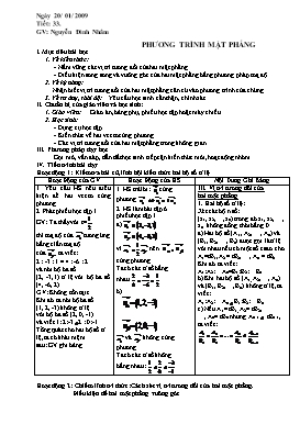 Bài giảng Hình học 10 - Tiết 33: Phương trình mặt phẳng