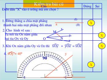 Bài giảng Hình học 6 - Tiết 20 - Bài 5: Vẽ góc cho biết số đo