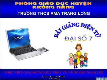 Bài giảng môn Đại số 7 - Bài 8: Cộng, trừ hai đa thức một biến