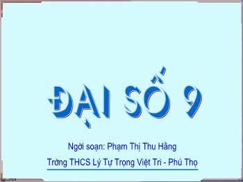 Bài giảng môn Đại số 9 - Tiết 55 - Bài 5: Công thức nghiệm thu gọn