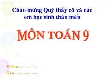 Bài giảng môn Đại số 9 - Tuần 30 - Tiết 59: Công thức nghiệm thu gọn