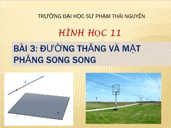 Bài giảng môn Hình học 11 - Bài 3: Đường thẳng và mặt phẳng song song