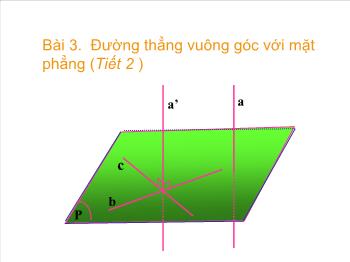 Bài giảng môn Hình học 11 - Bài 3: Đường thẳng vuông góc với mặt phẳng (Tiết 2)