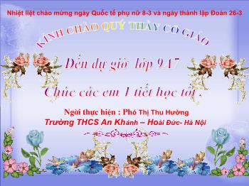 Bài giảng môn học Đại số khối 9 - Công thức nghiệm thu gọn - Phú Thị Thu Hường