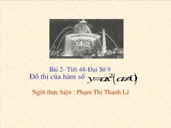 Bài giảng môn học Đại số lớp 9 - Bài 2 - Tiết 48: Đồ thị của hàm số