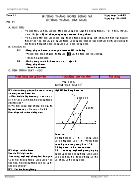 Bài giảng môn học Đại số lớp 9 - Tiết 23: Đường thẳng song song và đường thẳng cắt nhau