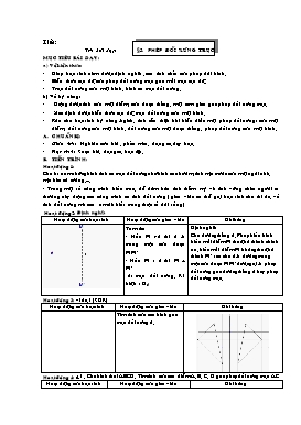 Bài giảng môn Toán 11 - Phép đối xứng trục