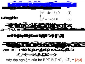 Bài giảng Toán học 10 - Bài tập: Hệ bất phương trình bậc hai