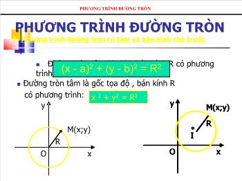 Bài giảng Toán học 10 - Phương trình đường tròn