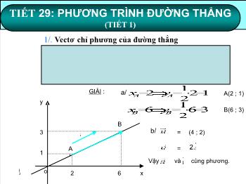 Bài giảng Toán học 10 - Tiết 28: Phương trình đường thẳng