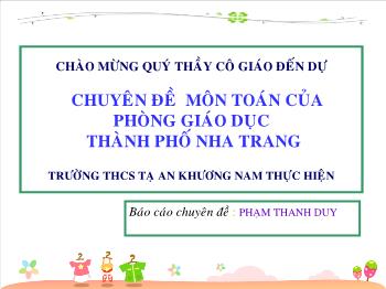 Chuyên đề môn toán của phòng giáo dục thành phố Nha Trang