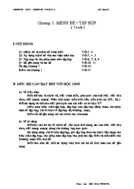 Giáo án Đại số 10 - Chương I: Mệnh đề - tập hợp