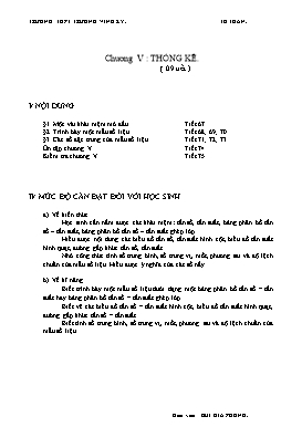 Giáo án Đại số 10 - Chương V: Thống kê