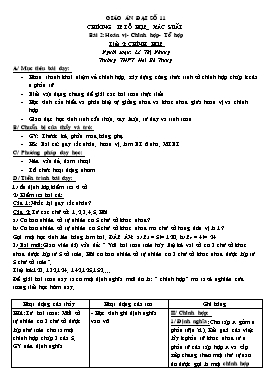 Giáo án Đại số 11 - Chương II: Tổ hợp, xác suất - Bài 2: Hoán vị- Chỉnh hợp - tổ hợp - Tiết 2: Chỉnh hợp