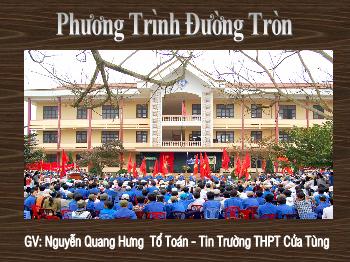 Giáo án môn Toán học 10 - Bài 2: Phương trình đường tròn