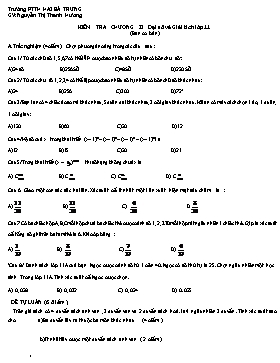 Kiểm tra chương II đại số và giải tích lớp 11 (ban cơ bản)