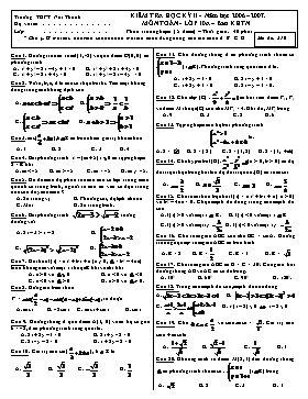 Kiểm tra học kỳ II - Năm học 2006 – 2007, môn Toán