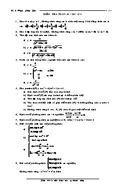 Kiểm tra Toán 10 – Bài số 1