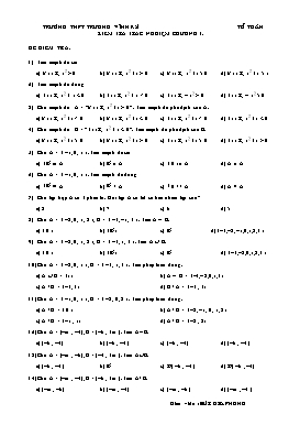 Kiểm tra trắc nghiệm chương I môn Toán 10