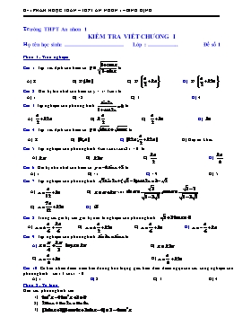 Kiểm tra viết chương I môn Toán