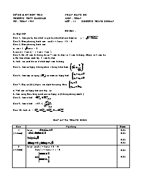 Ngân hàng đề môn: Toán lớp: 11 (chương trình chuẩn)