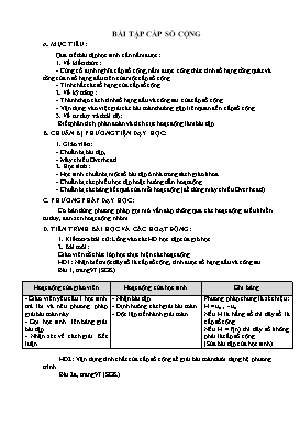 Toán 11 - Bài tập cấp số cộng