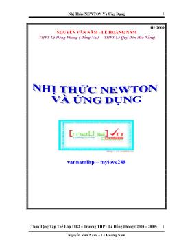 Toán 11 - Nhị thức Newton và ứng dụng