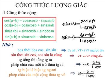 Toán học 10 - Công thức lượng giác