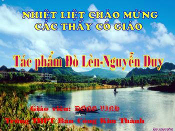 Bài giảng Ngữ văn 12 - Đọc thêm: Đò lèn