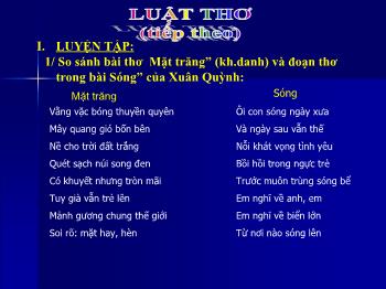 Bài giảng Ngữ văn 12 - Luật thơ (tiếp theo)