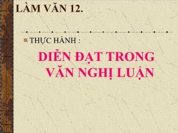 Bài giảng Ngữ văn 12 - Thực hành: Diễn đạt trong văn nghị luận