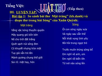 Bài giảng Ngữ văn 12 - Tiếng Việt: Luật thơ (tiếp theo)