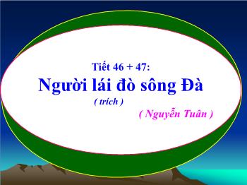 Bài giảng Ngữ văn 12 - Tiết 46 + 47: Người lái đò sông Đà (trích)