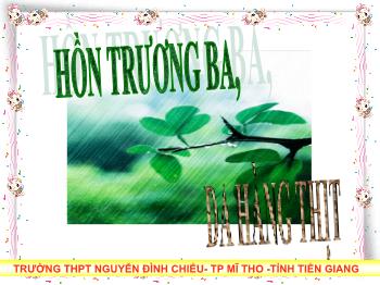 Bài giảng Ngữ văn 12 - Tiết: Hồn trương ba, da hàng thịt - Trường THPT Nguyễn Đình Chiểu