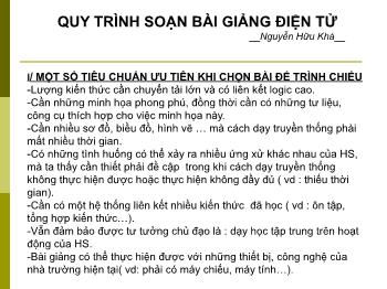 Quy trình soạn bài giảng điện tử