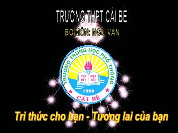 Bài giảng môn học Ngữ văn 10 - Tiết học: Phong cách ngôn ngữ nghệ thuật