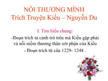 Bài giảng môn Ngữ văn 10 - Nỗi thương mình, trích Truyện kiều, Nguyễn Du