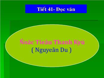 Bài giảng môn Ngữ văn 10 - Tiết 41: Đọc văn: Độc Tiểu Thanh Ký