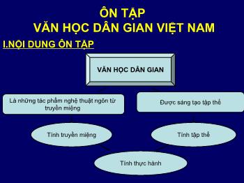 Bài giảng môn Ngữ văn khối 10 - Tiết dạy: Ôn tập văn học dân gian Việt Nam