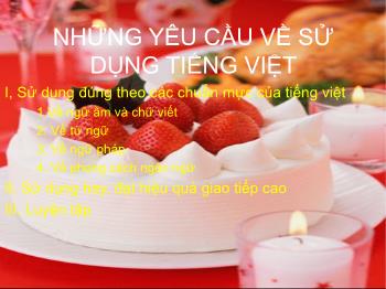 Bài giảng môn Ngữ văn khối 10 - Tiết học: Những yêu cầu về sử dụng Tiếng Việt