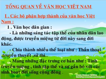 Bài giảng Ngữ văn 10 - Bài: Tổng quan về văn học Việt Nam
