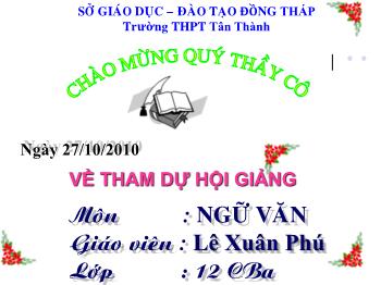 Bài giảng Ngữ văn 12 - Sóng - Trường THPT Tân Thành