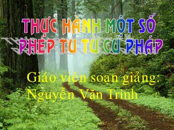 Bài giảng Ngữ văn 12 - Tiết: Thực hành một số phép tu từ cú pháp - Nguyễn Văn Trình