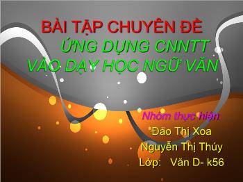 Bài tập Chuyên đề Ứng dụng CNTT vào dạy học ngữ văn