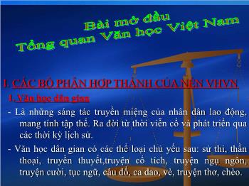 Bài giảng môn Ngữ văn 10 - Bài mở đầu: Tổng quan Văn học Việt Nam