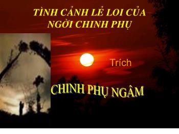 Bài giảng môn Ngữ văn 10 - Tiết dạy: Tình cảnh lẻ loi của người chinh phụ