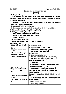 Giáo án môn Ngữ văn 12 - Bài 33: Kính gởi cụ Nguyễn Du (Tố Hữu)